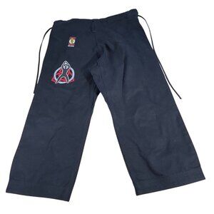RARE Century Ironman Embroidered Martial Arts Pants Sz 2 Black Cotton Canvas